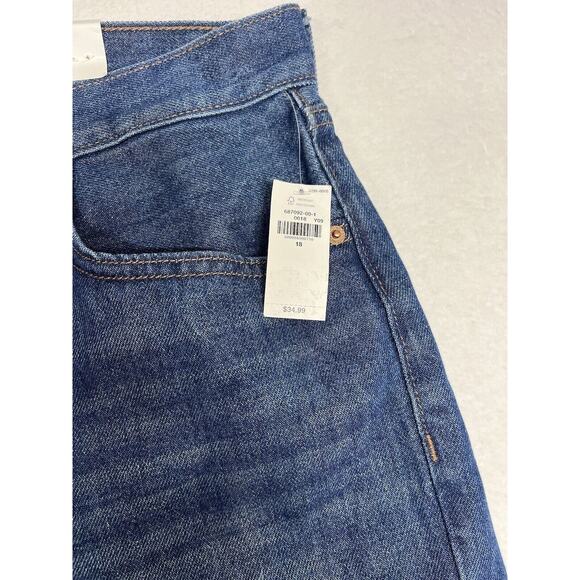 Old Navy High Rise Raw Hem Denim Shorts Medium Wash Blue Plus Size 18 New - Picture 7 of 15